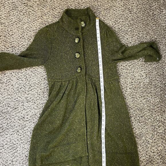 Vtg FEVER Green Chunky Knit Peplum Button Cardigan Boho Forest Fairy Y2K Sz‎ L - Picture 8 of 8